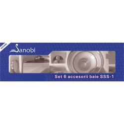 Set 6 Accesorii Patrate pentru Baie Sanobi, Accesorii Baie, Accesorii pentru Baie, Accesorii Baie, Accesorii Baie Sanobi, Set de Acesorii Sanobi, Set Acceorii Baie Sanobi, Sanobi Set Accesorii, Set Accesorii Baie Sanobi