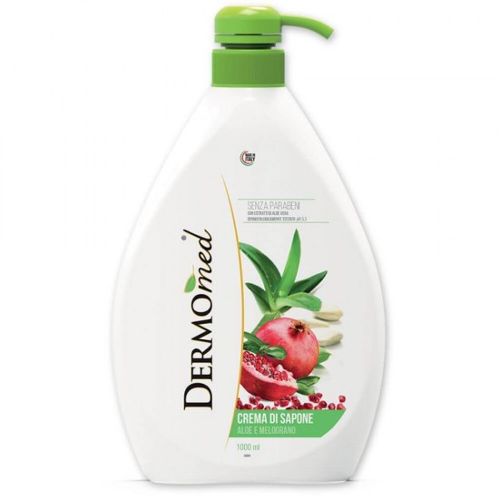 Sapun Lichid DERMOMED, 1 L, Sapun Lichid cu Aloe si Rodie, Sapun Hidratant, Sapun Lichid Hidratant, Sapun Lichid, Sapun Dermomed, Dermomed Sapun Lichid Aloe si Rodie, Sapun Lichid cu Pompita