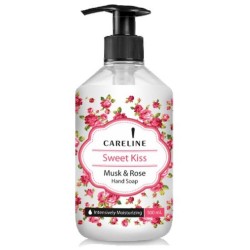 Sapun Lichid Careline Sweet Kiss, 500 ml, Parfum de Trandafir, Recipient cu Pompa, Sapun pentru Maini, Sapun pentru Familie, Sapun Careline, Sapun Parfumat