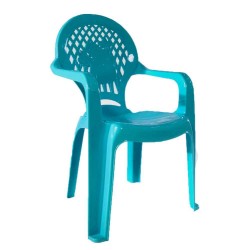 Scaun Mic Sterk pentru Copii, 28x36x56 cm, Plastic, Turcoaz, Model Hipopotam, Scaun Copii, Scaun Mic Copii, Scaun Plastic Copii, Scaun Copii cu Model, Scaun cu Hipopotam