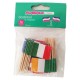Scobitori Tip Stegulete, Lungime 65 mm, 50 Buc/Set, Diverse Culori,  Scobitori din Lemn, Scobitori pentru Petreceri, Scobitori pentru Aperitive, Scobitori Festive, Scobitori pentru Picnic