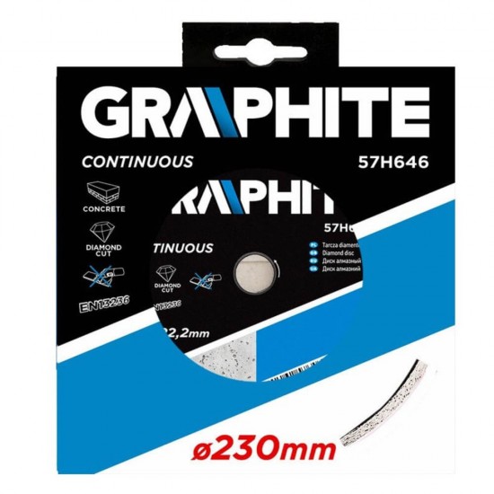 Disc Diamantat Graphite Turbo Continuous, 230x2.7x22.2 mm, pentru Flex, Disc Diamantat Continuu petnru Flex, Disc Diamantat pentru Ceramica, Disc Diamantat pentru Flex, Disc Flex pentru Ceramica, Disc Flex pentru Gresie, Disc Flex pentru Granit