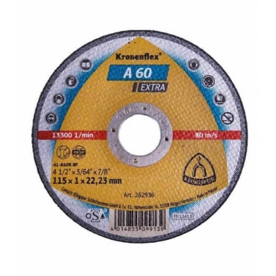 Disc Debitare Klingspor A60 Extra, Inox, 115x1x22 mm, Disc Debitare Standard Metal, Disc pentru Polizorul Unghiular, Disc pentru Flex, Panza Flex pentru Metal, Discuri Debitare Metale, Discuri pentru Polizoare Unghiulare, Discuri pentru Flex Mic
