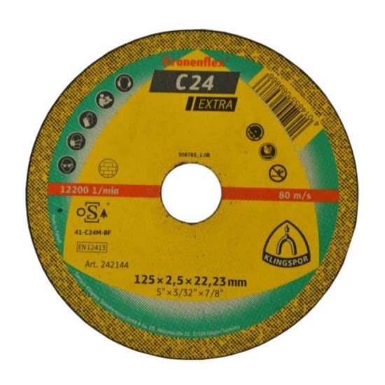 Disc Debitare Klingspor C24 Extra, 125x2.5x22mm, Piatra si Beton, Disc Debitare Standard Piatra, Disc pentru Polizorul Unghiular, Disc pentru Flex, Panza Flex pentru Beton, Discuri Debitare Piatra si Beton, Discuri pentru Polizoare Unghiulare