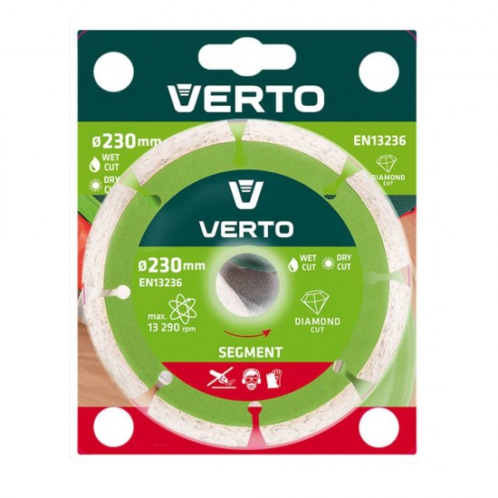 Disc Diamantat Segmentat Verto, 230x2 mm, Prindere 22.2 mm, Disc pentru Flex, Discuri Diamantate Segmentate, Disc de Flex, Discuri Taiere Flex, Discuri Polizor Unghiular, Discuri Polizor Unghiular, Discuri Taiere Polizor Unghiular, Disc Taiere Beton
