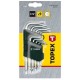 Set de 9 Chei Scurte Torx Topex, Dimensiuni T10- T50 mm, Chei Torx, Chei Torx  Scurte, Set Chei Torx, Chei Torx  Profesionale, Chei Torx Mari, Cheie Torx, Chei Hexagonale Torx, Cheie Cap Inbus, Cheie Torx  Scurta
