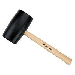 Ciocan de Cauciuc Topex, Maner de Lemn, 338x120 mm, 900 g, Ciocan Topex, Ciocan din Cauciuc, Ciocan Topex de Cauciuc, Ciocan 900 g, Ciocan Cauciuc, Ciocan din Cauciuc Negru
