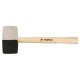 Ciocan de Cauciuc Alb-Negru, Topex, Maner de Lemn, 337x116 mm, 680 g, Ciocan Topex, Ciocan din Cauciuc, Ciocan Topex de Cauciuc, Ciocan 680 g, Ciocan Cauciuc, Ciocan din Cauciuc Alb-Negru