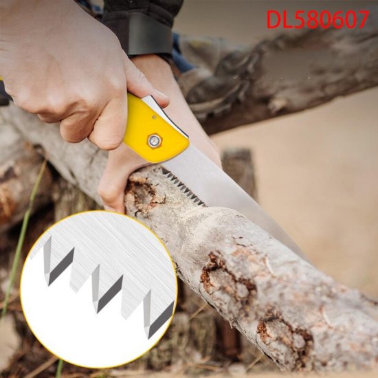 Fierastrau Pliabil Gradinarit Deli, 24 cm Lungime, Zimti cu 3 Laturi, Maner Antiderapant, Fierastrau Gradinarit, Fierastraie Gradinarit, Fierastrau pentru Gradina, Fierastraie Pliabile, Fierastraie Gradina, Mini Fierastrau, Fierastrau Hobby