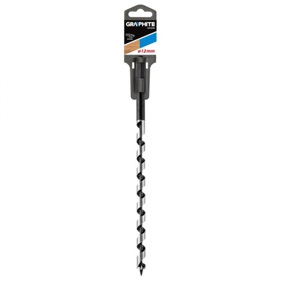 Burghiu Elicoidal pentru Lemn cu Prindere Graphite, 12x250 mm, Burghiu Lemn, Burghiu Bormasina, Burghiu pentru Lemn Graphite, Burghiu pentru Lemn, Burghiu Graphite, Burghiu Elicoidal