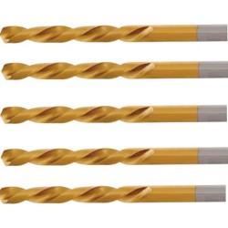 Burghiu pentru Metal Graphite, 1.5x40 mm, HSS TiN, 5 Buc/Set, Burghiu Graphite, Burghiu Tip HSS TiN, Scule Electrice, Unelte Electrice, Accesorii pentru Gaurit, Accesorii pentru Insurubat, Burghiu Metal 