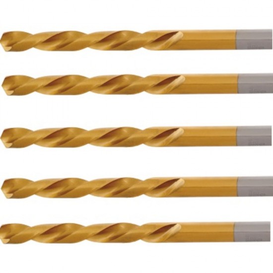 Burghiu pentru Metal Graphite, 49x2 mm, HSS TiN, 5 Buc/Set, Burghiu Graphite, Burghiu Tip HSS TiN, Scule Electrice, Unelte Electrice, Accesorii pentru Gaurit, Accesorii pentru Insurubat, Burghiu Metal 
