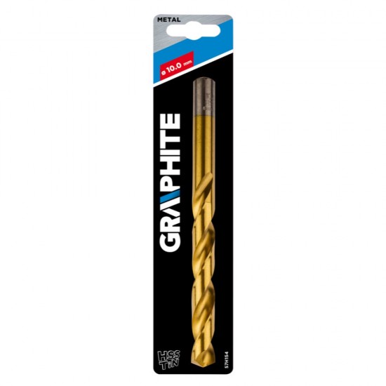 Burghiu HSS TiN pentru Metal Graphite, 10 mm, Burghiu Metal, Burghiu Otel, Burghiu Placi Metalice, Burghiu Gaurire Metal, Burghiu din Otel, Burghiu Gaurire Otel, Burghie Metal, Burghie Otel, Burghie din Otel, Burghie Gaurire