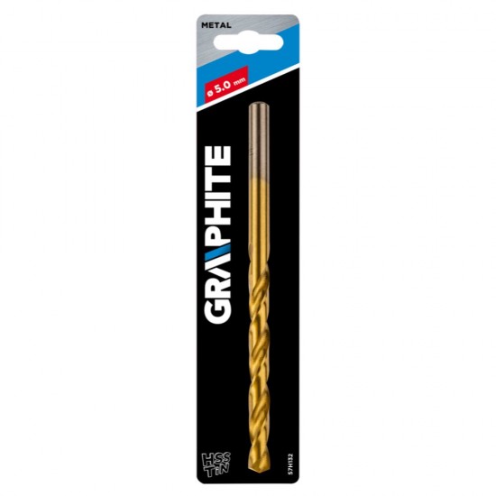 Burghiu HSS TiN pentru Metal Graphite, 5 mm, Burghiu Metal, Burghiu Otel, Burghiu Placi Metalice, Burghiu Gaurire Metal, Burghiu din Otel, Burghiu Gaurire Otel, Burghie Metal, Burghie Otel, Burghie din Otel, Burghie Gaurire