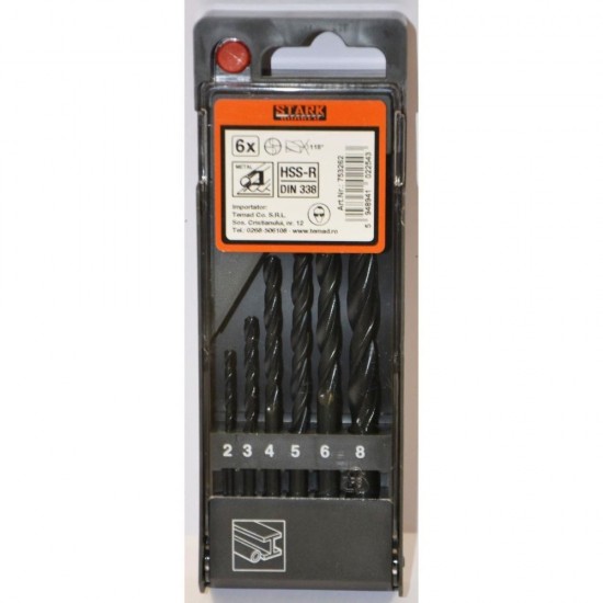 Set 6 Burghie pentru Metal Stark Bohrer, 2-8 mm, Burghie Metal, Burghie pentru Metal, Set Burghie Gaurire Metal, Burghie Gaurire Metal, Burghie Metal la Set, Burghiu pentru Metal, Burghiu Metal, Burghiu Gaurire Metal