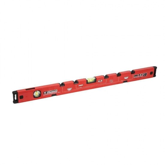 Nivela cu Doua Bule KAPRO, 70 cm, Rosie, Boloboc,Nivela cu Bule de Masurare, Nivela pentru Instalatii Sanitare, Nivela cu Bule de Masurare pentru Instalatori, Aparate de Masurare si Control, Unelte de Masura si Trasare, Nivele de Masurare 70 cm