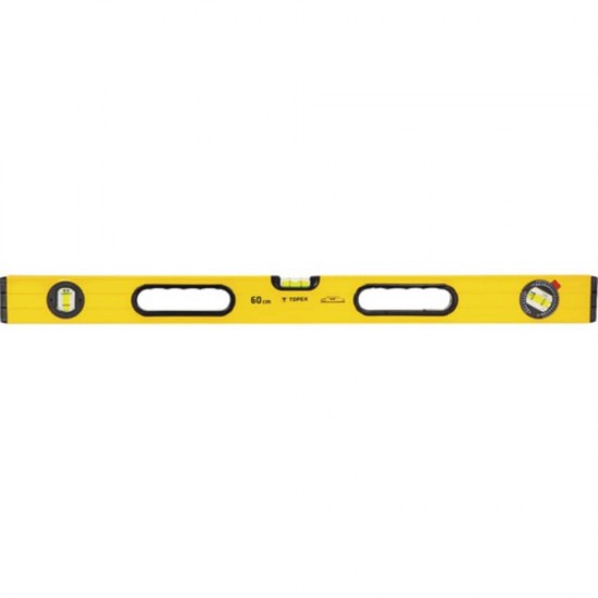 Nivela cu Doua Bule de Aer TOPEX, Aluminiu, 60 cm x 49 mm, 1 buc, Nivela din Aluminiu, Nivela Aluminiu cu Doua Bule de Aer, Nivela cu Bula, Boloboc, Boloboc Aluminiu, Boloboc din Aluminiu, Boloboc cu Doua Bule, Boloboc ALuminiu cu Doua Bule