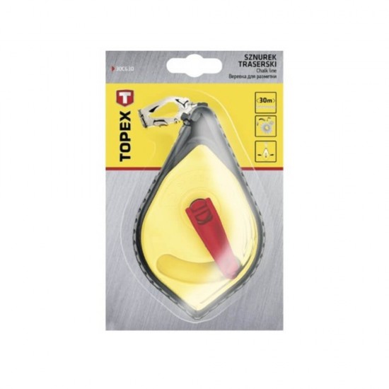 Fir de Trasat Topex, 30 m, Cutie de Plastic cu Manivela, Fir pentru Trasat Topex, Ata pentru Trasat Topex, Fir Trasare, Ata Trasare, Sfoara pentru Trasat, Sfoara Trasare, Aparat de Trasat cu Fir, Aparat de Trasat cu Sfoara, Aparat de Trasat cu Ata