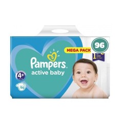 Scutece Pampers Active Baby, 96 Buc, Nr. 4+, 10-15 kg, Scutece pentru Copii, Scutece nr 4+, Scutece 10-15 kg, Scutece pentru Bebe Activi, Scutece pentru Copii Activi, Scutece Protectie 12 Ore, Scutece pentru Noapte, Scutece de Noapte, Scutece Noapte nr 4+