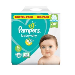 Scutece Pampers Baby-Dry, 60 Buc, Nr. 5, 11-16 kg, Scutece pentru Copii, Scutece nr 5, Scutece 11-16 kg, Scutece pentru Bebe, Scutece pentru Bebelusi, Scutece Protectie 12 Ore, Scutece pentru Noapte, Scutece de Noapte, Scutece Noapte nr 5