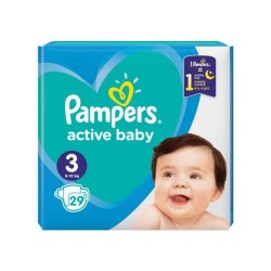 Scutece Pampers Active Baby, 29 Buc, Nr. 3, 6-10 kg, Scutece pentru Copii, Scutece nr 3, Scutece 6-10 kg, Scutece pentru Bebe Activi, Scutece pentru Copii Activi, Scutece Protectie 12 Ore, Scutece pentru Noapte, Scutece de Noapte