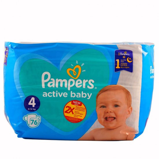 Scutece Pampers Active Baby Nr.4, 9-14 kg, 76 Buc/Bax, Scutece, Pampers, Scutece Pampers, Pampers Active Baby, Scutece Bebelusi, Scutece pentru Bebelusi, Sutece Copii, Scutece Bebelusi Pampers, Scutece Bebelusi Active Baby