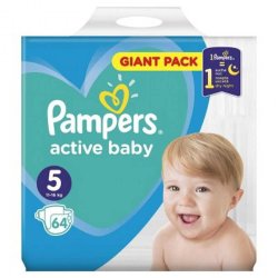 Scutece Pampers Active Baby Nr. 5, 11-16 kg, 64 Buc/Bax, Scutece, Pampers, Scutece Pampers, Pampers Active Baby, Scutece Bebelusi, Scutece pentru Bebelusi, Sutece Copii, Scutece Bebelusi Pampers, Scutece Bebelusi Active Baby