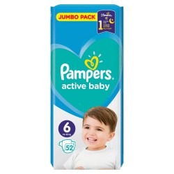 Scutece pentru Copii Pampers Active Baby Nr. 6, 52 Bucati, Scutece Copii, Scutece Bebelusi, Scutec Copii, Scutece de Copii, Scutece Pampers, Pampers Scutece, Scutece Chilot, Pampers Chilot, Scutece Nr. 6, Pampers Bebelusi, Scutece de Bebelusi