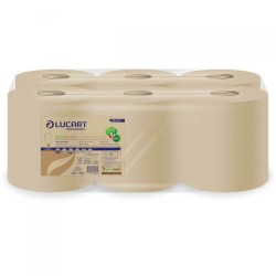 Prosop Hartie Lucart Eco Natural, 2 Straturi, 6 Buc/Set, 554 Foi/Rola, Lungime Rola 155 m, Celuloza Reciclata, Rola Servetele Hartie, Prosoape Hartie si Servetele, Prosoape de Hartie pentru Dispenser, Prosoape Unica Folosinta