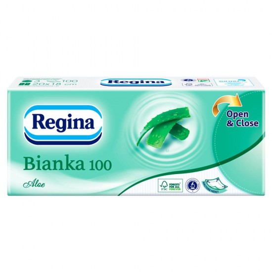 Pachet 100 de Servetele Batiste, Regina Bianka, 3 Straturi, Aloe Vera, Albe, Servetele Batiste, Servetele Albe, Servetele Batiste cu 3 Straturi