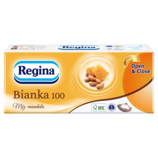 Pachet 100 de Servetele Batiste, Regina Bianka, 3 Straturi, Miere si Migdale, Albe, Igiena, Servetele Batiste, Servetele Albe, Servetele Batiste cu 3 Straturi