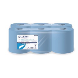 Prosop Hartie Lucart Strong, 2 Straturi, 19x35 cm, 6 Buc/Set, 450 Foi/Rola, Lungime Rola 158 m, Culoare Albastra, Rola Servetele Hartie, Prosoape Hartie si Servetele, Prosoape de Hartie pentru Dispenser, Prosoape Unica Folosinta