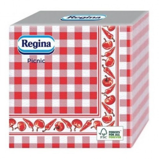  Servetele de Masa Regina Picnic, 45 Buc/Set, 33x33 cm, 1 Strat, Alb/Rosu, Servetele de Masa Un Singur Strat Regina, Regina Servetele de Masa, Servetele de Masa Colorate