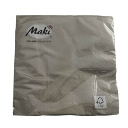 Servetele Argintii din Hartie MAKI Lunch, 20 Buc/Set, 33x33 cm, 3 Straturi, Servetele Argintii, Servetele Argintii de Masa, Servetele Argintii de Hartie, Servetele de Masa, Servetele Uscate, Set Servetele, Servetele Simple, Servetele MAKI