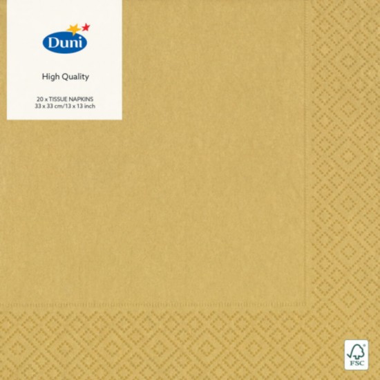 Servetele Aurii pentru Masa Duni, 20Buc/Pachet, 33x33 cm, 3 Straturi, Servetele, Servetele de Hartie, Servetele din Hartie, Servetele de Masa, Servetele pentru Masa, Servetele Decorative, Servetele Decorative de Hartie 