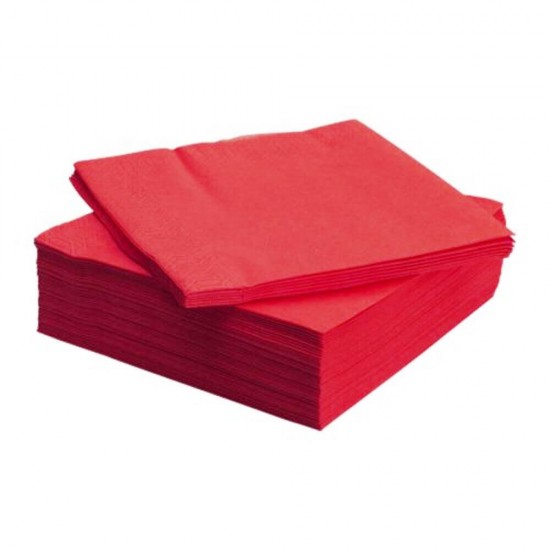 Set 70 Servetele de Masa Rosii Dekor, 1 Strat, 32x32 cm, Servetele de Masa, Servetele Decorative, Servetele de Masa 1 Strat, Servetele Rosii de Masa, Servetele Simple de Masa, Servetele Colorate, Servetele Rosii