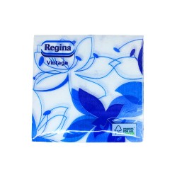 Pachet 45 Servetele de Masa Regina Vintage, 33x33 cm, 1 Strat, Alb/Albastru, Servetele de Masa, Servetele Unica Folosinta, Pachet Servetele Masa, Servetele pentru Masa, Servetele de Bucatarie, Servetele 1 Strat, Servetele la Pachet, Servetele Patrate