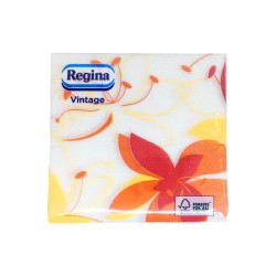 Pachet 45 Servetele de Masa Regina Vintage, 33x33 cm, 1 Strat, Alb/Portocaliu, Servetele de Masa, Servetele Unica Folosinta, Pachet Servetele Masa, Servetele pentru Masa, Servetele de Bucatarie, Servetele 1 Strat, Servetele la Pachet, Servetele Patrate