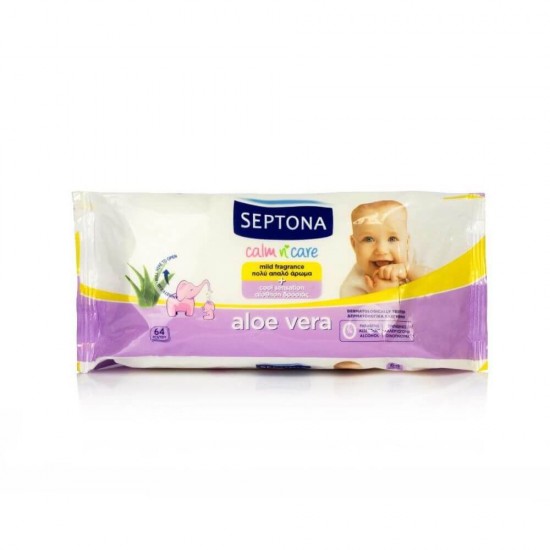 Servetele Umede pentru Bebelusi SEPTONA, 64 Buc/Set, Aloe Vera, Servetele Umede Septona, Servetele Bebelusi Septona, Servetele Umede pentru Copii, Servetele Umede Baby, Servetele Umede Nou Nascuti, Servetele Umede, Servetele Umede Bebelusi