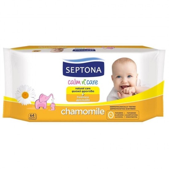 Servetele Umede pentru Bebelusi SEPTONA, 64 Buc/Set, Extract de Musetel, Servetele Umede Septona, Servetele Bebelusi Septona, Servetele Umede pentru Copii, Servetele Umede Baby, Servetele Umede Nou Nascuti