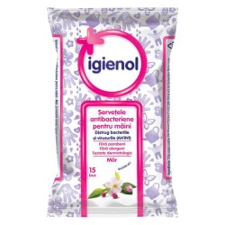 Servetele Dezinfectante Igienol, 15 Servetele/Pachet, Parfum Mar, Servetele Umede, Igienol Servetele Antibacteriene, Servetele Dezinfectante, Servetele Multifunctionale, Servetele Suprafete, Igienol Pachet Servetele Umede Antibacteriene