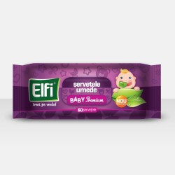 Servetele Umede Elfi Baby Premium, 60 Buc/Pachet, Servetele Umede Bebelusi, Servetele Umede pentru Copii, Servetele Umede Elfi, Servetele Umede ElfI Premium, Servetele Umede Bebelusi Elfi, Servetele Umede Baby