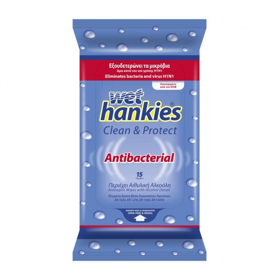 Pachet 15 Servetele Umede Antibacteriene Wet Hankies Clean and Refresh, Servetele Umede Dezinfectante, Servetele Dezinfectante, Pachet Servetele Umede, Servetele Umede la Pachet, Servetele Antibacteriene, Servetele Wet Hankies