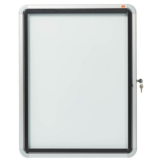 Avizier Magnetic 4xA4 Nobo, Carcasa Metalica Exterior, Lacat cu 2 Chei, Alb, Aviziere Magnetice, Avizier Nobo, Aviziere Nobo, Avizier Scoala, Avizier Scolar, Aviziere Magnetice Scoala, Aviziere Scolare Magnetice, Avizier cu Lacat, Avizier Exterior