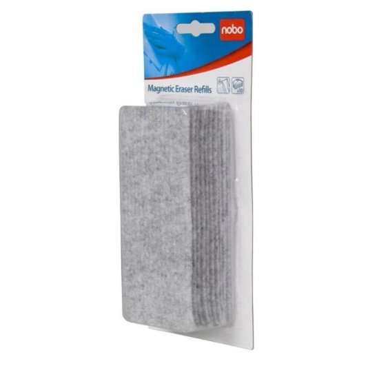 Set 10 Rezerve pentru Burete Magnetic Nobo, Dreptunghiulare, Rezerve Burete Tabla Magnetica, Rezerve Burete pentru Tabla Magnetica, Rezerve Burete Stergere, Rezerve Burete de Sters, Rezerve Burete Magnetic, Rezerve Burete Whiteboard