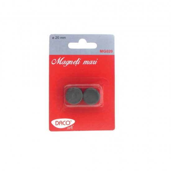 Magneti Mari DACO, 10 Buc/Set, 20 mm, Culoare Neagra, Magneti de Prindere, Cercuri Magnetice, Magneti Negri, Set Magneti, Magneti Mari pentru Prindere, Forme Magnetice de Prindere