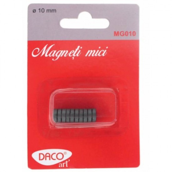 Magneti Mici DACO, 10 Buc/Set, 10 mm, Culoare Neagra, Magneti de Prindere, Cercuri Magnetice, Magneti Negri, Set Magneti, Magneti Mici pentru Prindere, Forme Magnetice de Prindere