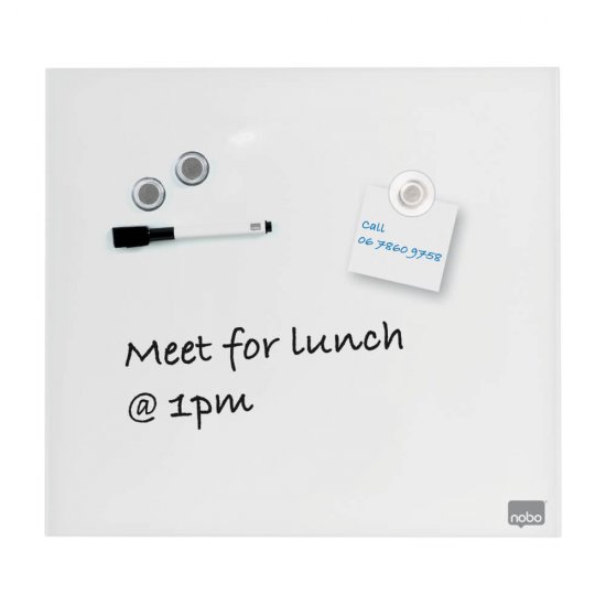 Tabla Magnetica din Sticla Nobo, 30x30 cm, Alba, Accesorii Diamond, Table Magnetice, Tabla Scriere, Tabla pentru Scris, Tabla Markere, Tabla pentru Markere, Tabla Magnetica Alba, Tabla Nobo, Table Nobo, Tabla cu Accesorii, Tabla din Sticla