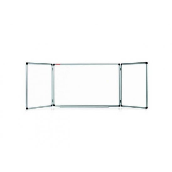 Tabla Magnetica Triptica cu Rama din Aluminiu Memoboards, 100x170cm, Tabla Magnetica pentru Prezentari, Tabla Magnetica Triptica pentru Scoala, Tabla AlbaTriptica pentru Birou, Tabla Magnetica Aluminiu