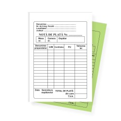 Nota de Plata A6, 2 Ex, 50 Seturi/Carnet - Formular Tipizat Contabil pentru Chitante Nota de Plata A6, 2 Ex, 50 Seturi/Carnet - Formular Tipizat Contabil pentru Chitante